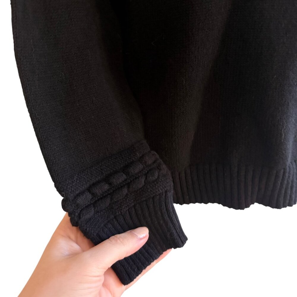 Charter Club Metallic Colorblock Sweater | PM | Black & Gold Holiday Knit - Picture 7 of 9